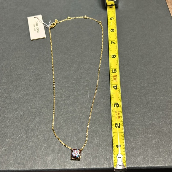NEW Kate Spade Necklace, gold/multicolored glitter - Picture 5 of 5